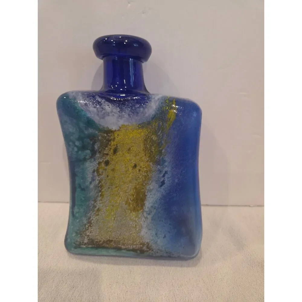 Kosta Boda Cancan Decanter Signed Kjell Engman Vintage Swedish Art Glass 12